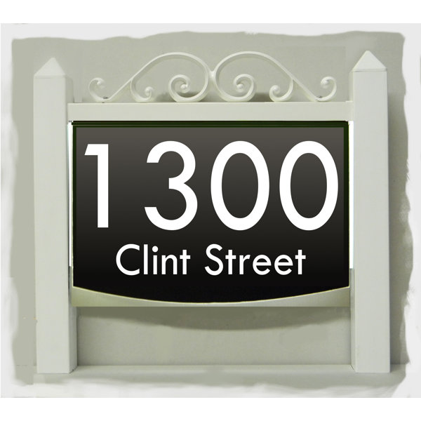 EZStreetSigns Traditional LED address sign with solar panel Wayfair